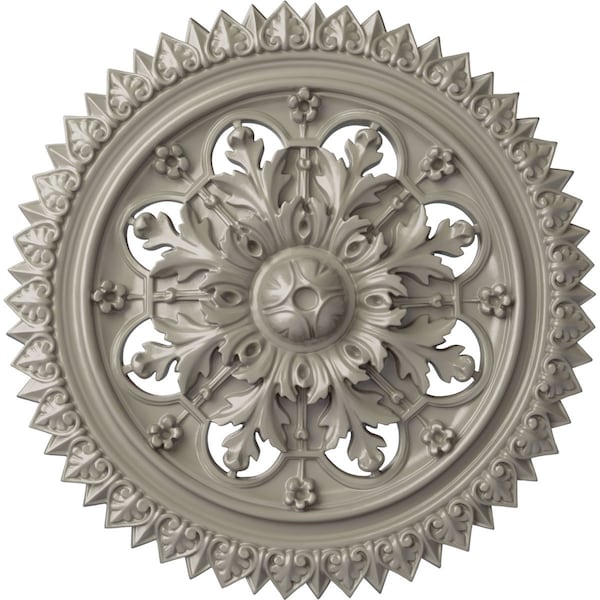 Ekena Millwork York Ceiling Medallion (Fits Canopies up to 3 5/8"), Hand-Painted Pearl White, 21 5/8"OD x 2 1/2"P CM21YOPWS - main